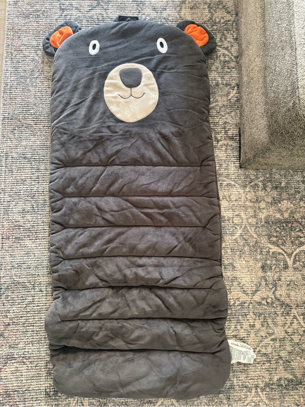 Target Kids Bear Sleep mat in Charcoal brown with Orange Ear Accents